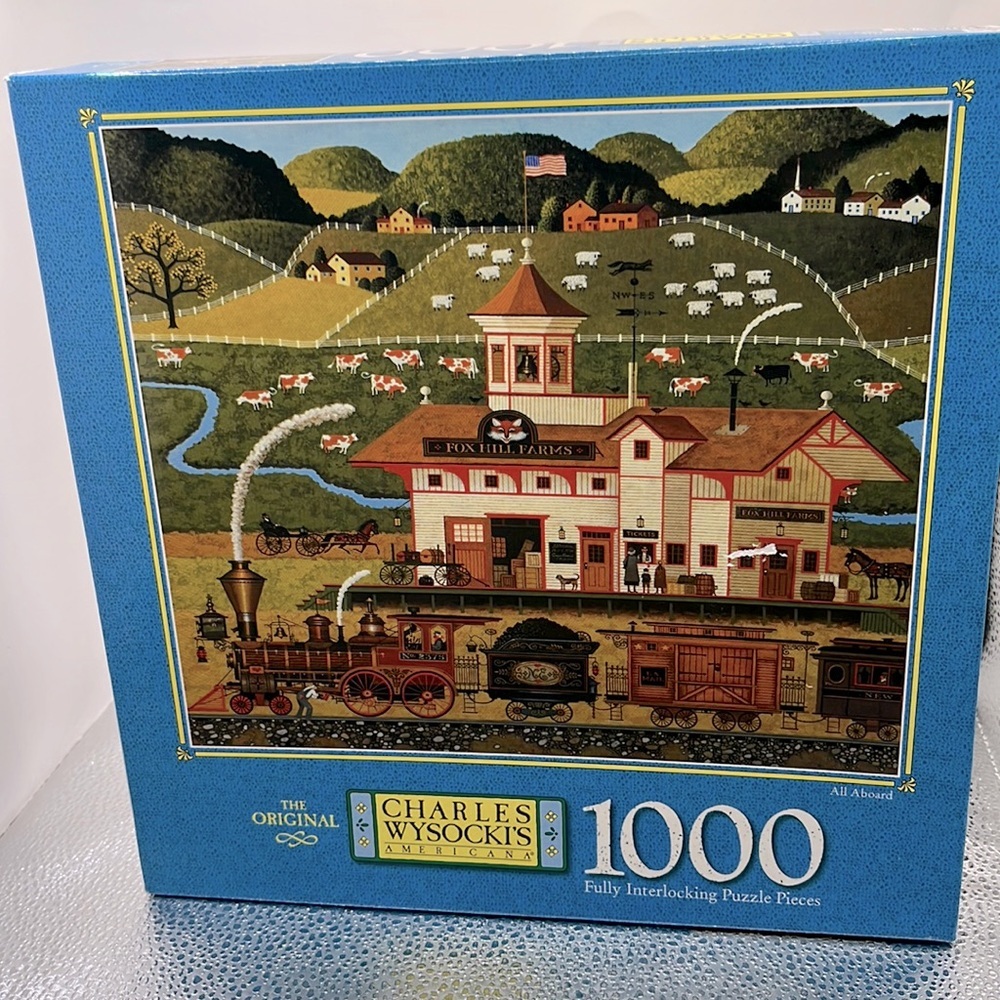 “ALl ABOARD” 1000 PIECE PUZZLE. MADE IN THE USA . AGES 12 TO ADULT